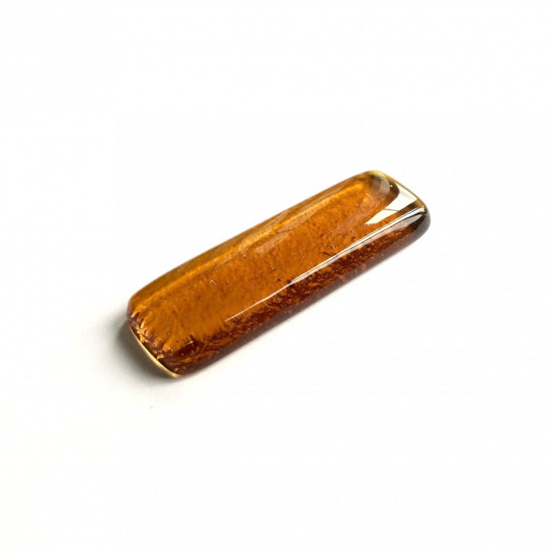 Porte couteau en fusing verre ambre moyen N°3