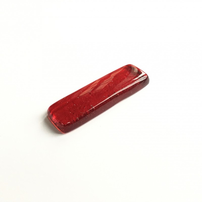 Porte couteau en fusing verre rouge vif N°5 Porte couteau en fusing verre rouge vif N°5