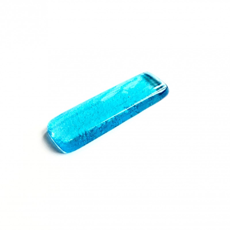 Porte couteau en verre fusing turquoise clair N°10B