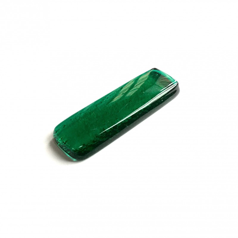 Porte couteau en verre fusing émeraude sombre N°12