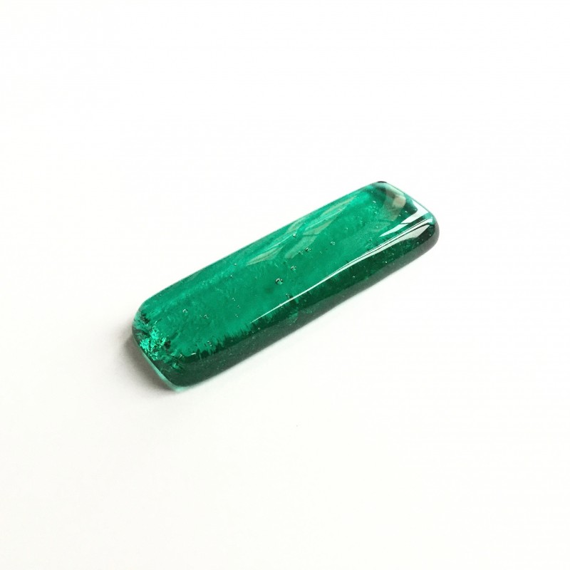Porte couteau en verre fusing émeraude N°13