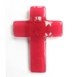 croix auréolée rose