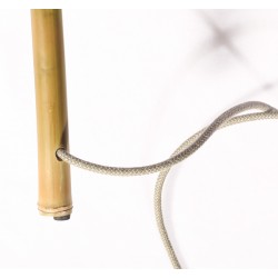 Lampe bambou KALAMEO avec abat-jour GALAXI détail du pied